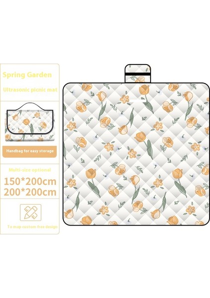 Ultrasonik Piknik Mat Kalınlaşmış Pamuk Su Geçirmez Moistureproof Plaj Mat Piknik Bezi (Yurt Dışından)