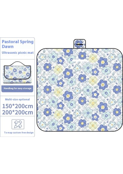 Ultrasonik Piknik Mat Kalınlaşmış Pamuk Su Geçirmez Moistureproof Plaj Mat Piknik Bezi (Yurt Dışından)