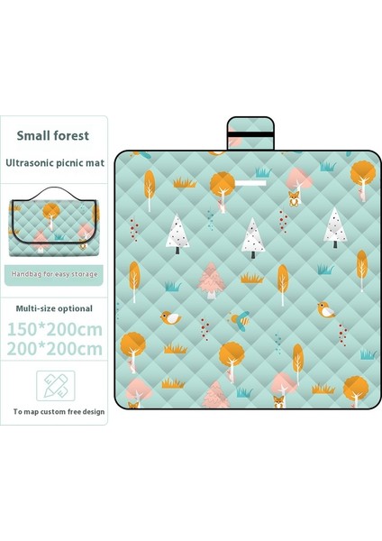 Ultrasonik Piknik Mat Kalınlaşmış Pamuk Su Geçirmez Moistureproof Plaj Mat Piknik Bezi (Yurt Dışından)