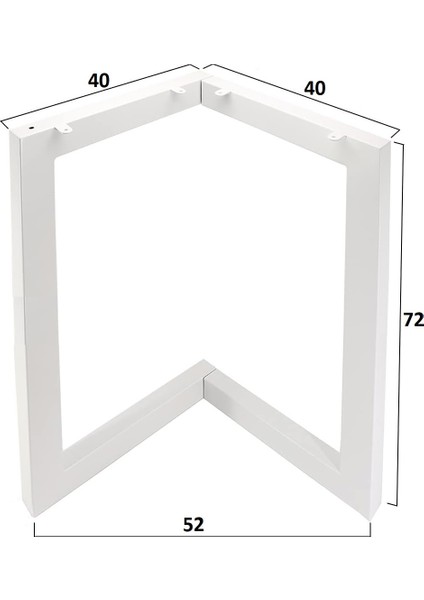 Metal Masa Yemek Masası Çalışma Masası Ayağı 2 Adet Ayak 72 cm Mobilya Ayağı