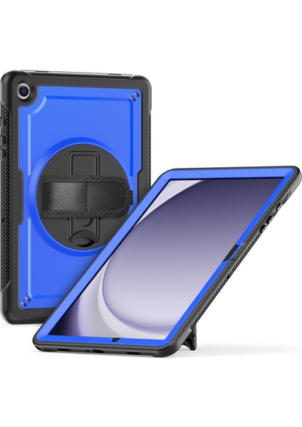 Samsung Galaxy Tab A9+ (SM-X210 / X215 / X216 / X218) El Kayışı ve Omuz Askılı Kickstand Pc + Tpe Tablet Kılıfı (Yurt Dışından)