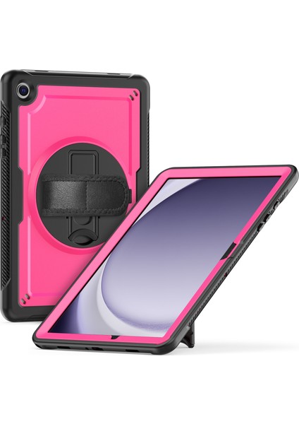 Samsung Galaxy Tab A9+ (SM-X210 / X215 / X216 / X218) El Kayışı ve Omuz Askılı Kickstand Pc + Tpe Tablet Kılıfı (Yurt Dışından)