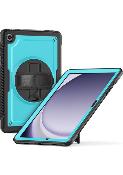 Samsung Galaxy Tab A9+ (SM-X210 / X215 / X216 / X218) El Kayışı ve Omuz Askılı Kickstand Pc + Tpe Tablet Kılıfı (Yurt Dışından)