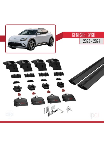 Genesis GV60 2023-2024 Arası ile Uyumlu Ace-2 Model Ara Atkı Tavan Barı Siyah 2 Adet