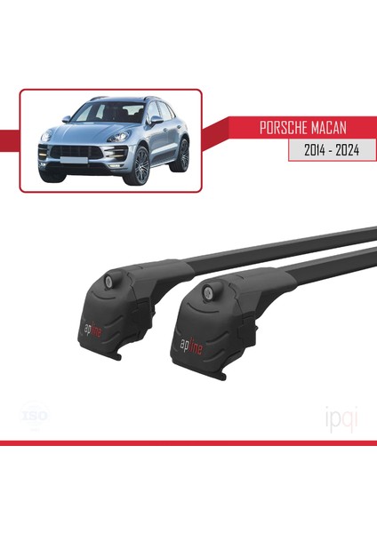 Porsche Macan (95B) 2014 ve Sonrası ile Uyumlu Ace-2 Ara Atkı Tavan Barı Siyah 2 Adet