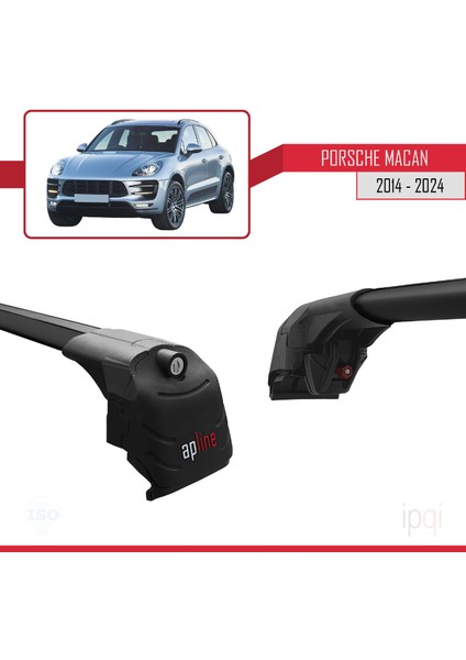 Porsche Macan (95B) 2014 ve Sonrası ile Uyumlu Ace-2 Ara Atkı Tavan Barı Siyah 2 Adet