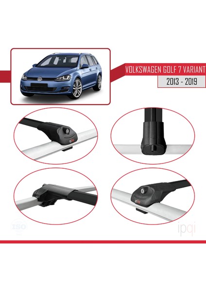 Volkswagen Golf 7 (5g) Variant 2013-2019 Arası ile Uyumlu Ace-1 Ara Atkı Tavan Barı Siyah 2 Adet