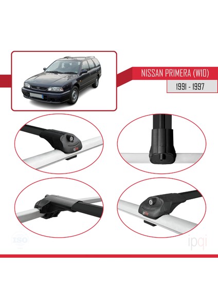 Nissan Primera (W10) Traveller 1991-1997 Arası ile Uyumlu Ace-1 Ara Atkı Tavan Barı Siyah 3 Adet