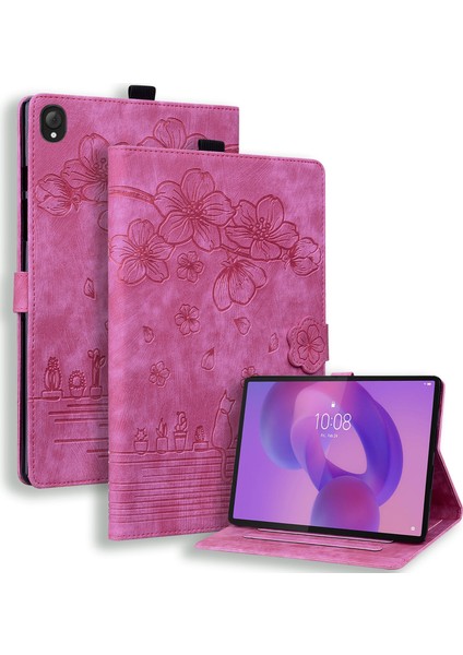 Lenovo Tab K10C / Tab E10C Kart Yuvaları Deri Tablet Standı Folyo Kapak (Yurt Dışından)