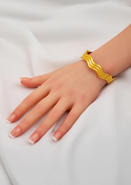 Zikzak Ajda 14 Ayar Kelepçe Bilezik modelleri