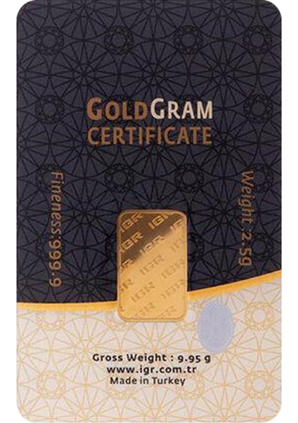 2.5 gr 24 Ayar 999.9 Milyem Iar Gram Altın