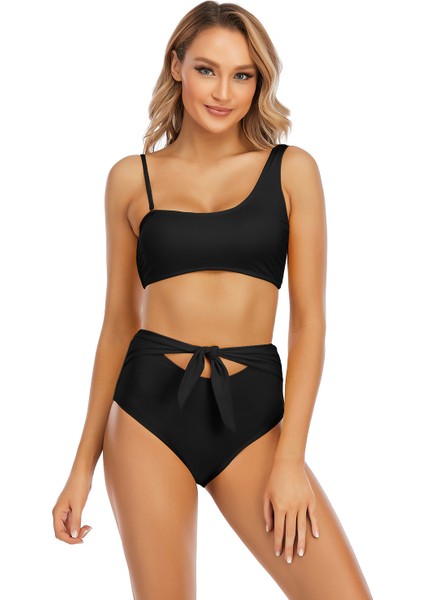 Bayanlar Yüksek Bel Bikini Sırtı Açık Mayo (Yurt Dışından)