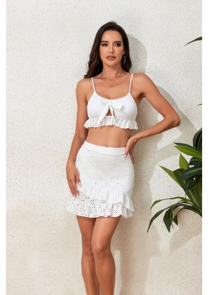 Örgü Bikini Etek Mayo (Yurt Dışından)