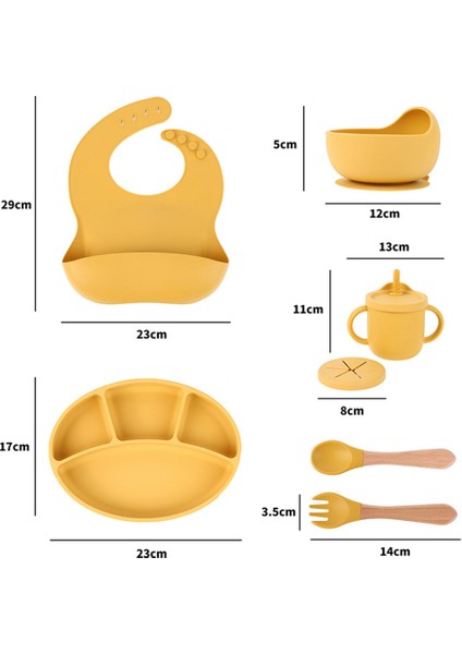 ZP0121 7 Parça Silikon Bebek Besleme Seti Küçük Çocuk Kendinden Beslemeli Bulaşık Seti (Bpa Free/fda Sertifikalı)-Zeytin Yeşili (Yurt Dışından) modelleri