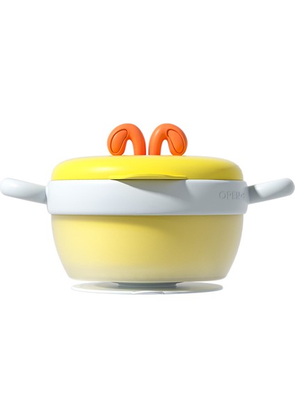 Sabit Sıcaklıkta Su Enjeksiyonlu Bebek Yalıtım Kasesi Vantuzlu Kase (Bpa Içermez, Fda Sertifikası Yok)-Sarı (Yurt Dışından)