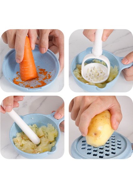 Bebek Maması Öğütücü Seti Buğday Samanı + Pp Sebze Meyve Mutfak Robotu Ezici (Bpa Içermez, Fda Sertifikası Yok)-Yeşil (Yurt Dışından)