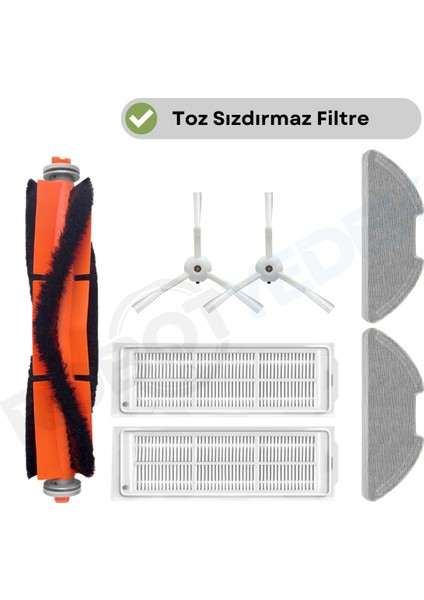 Xiaomi Mop 2 Pro (Beyaz) MJST1SHW Uyumlu Yedek Fırça Filtre Mop Seti-7 Parça