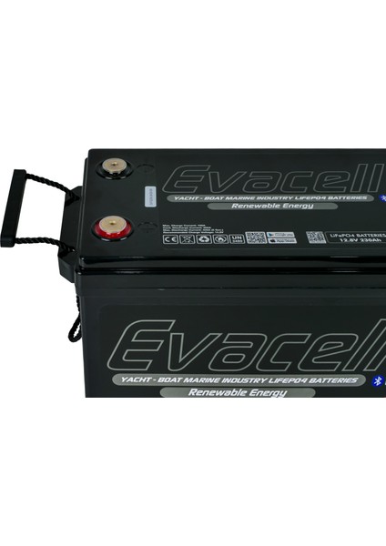 12.8V (12 Volt) 230 Ah Amper LiFePO4 Lityum Demir Fosfat 2944 Wh Akü Bluetooth IP65 Marin Karavan Akü