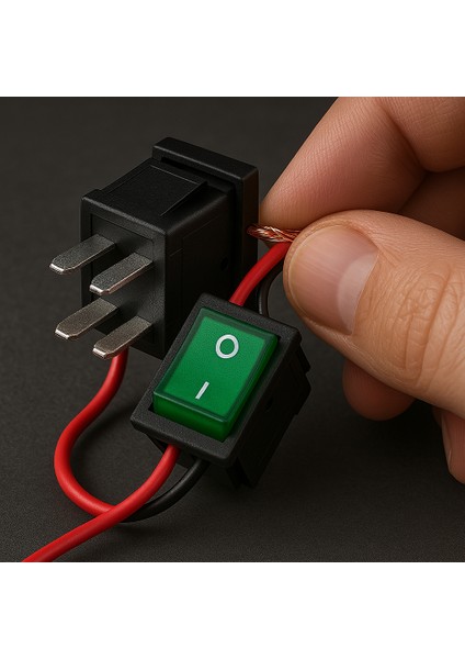 30*22MM Siyah Gövde 2no Işıklı Terminalli 0-1 Baskılı Yeşil 25A Serisi Anahtar (10 Adet) modelleri