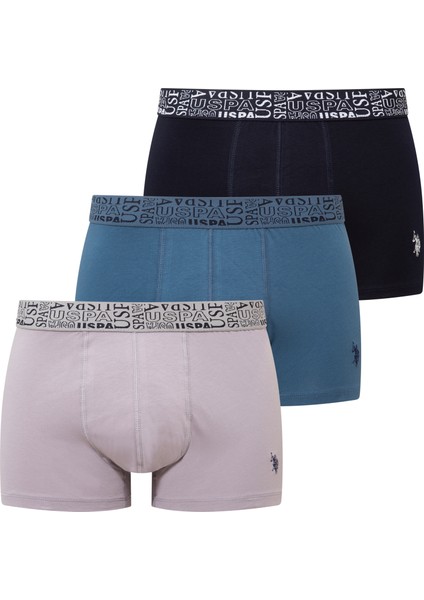 Erkek Lacivert - Indigo - Gri 3 Lü Boxer