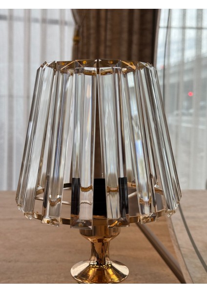 Modern Gold Metal Kristal Başlık Abajur ( 2 Adet )