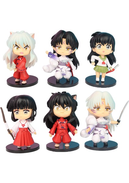 6 Japon Anime Inuyasha Karakter Modeli 10CM (Yurt Dışından)