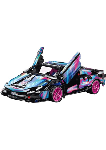 Puzzle Spor Araba Yapı Taşı Oyuncakları Bumerang Araba Monte Edilmiş Model (Yurt Dışından)