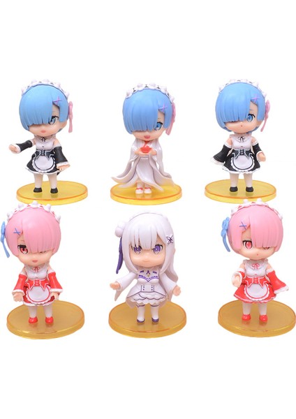 Rem Ram Re:zero -Başka Bir Dünya Başlatmak - 10CM'NIN 6 Modeli (Yurt Dışından)