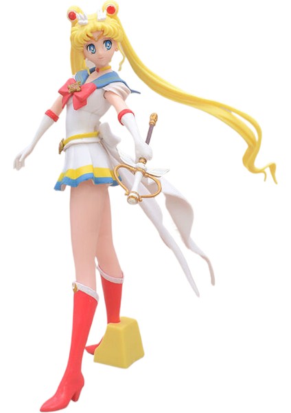 Japon Anime Sailor Moon Karakter Modeli Beyaz 23CM (Yurt Dışından)