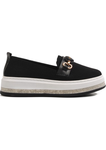 Siyah Hafif Keten Kadın Casual Ayakkabı 261195 Z