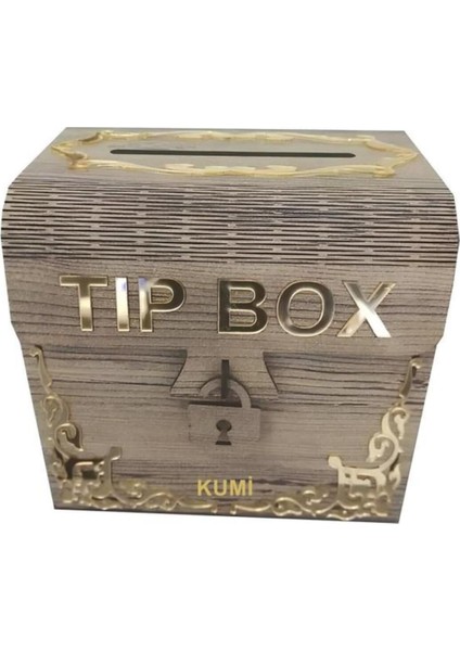 Sly- Ahşap Aynalı Pleksili Tip Box Kumbara Ve Bahşiş Kutusu Tipbox