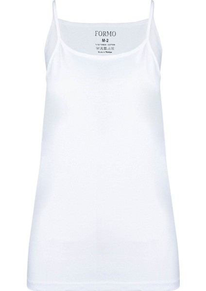 6'lı Kadın Beyaz %100 Pamuk Ribana Ip Askılı Atlet