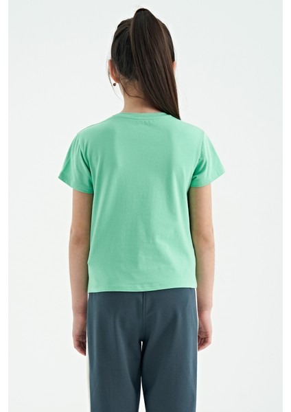 T13KG-75118_01 Kız Garson T-Shirt O Yaka Suprem