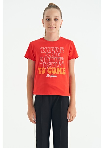 T13KG-75118_01 Kız Garson T-Shirt O Yaka Suprem