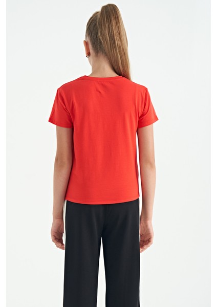 T13KG-75118_01 Kız Garson T-Shirt O Yaka Suprem
