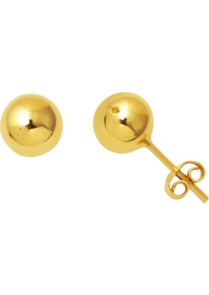 8 mm 14 Ayar Altın Top Küpe KP116