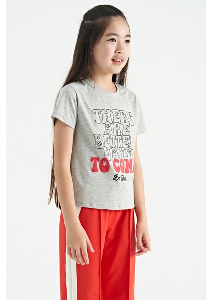 T13KG-75118_01 Kız Garson T-Shirt O Yaka Suprem