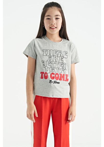 T13KG-75118_01 Kız Garson T-Shirt O Yaka Suprem