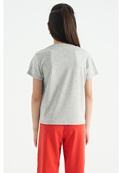 T13KG-75118_01 Kız Garson T-Shirt O Yaka Suprem