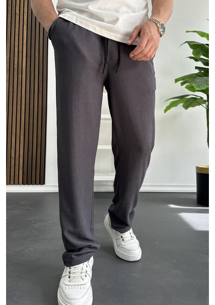 Erkek Rahat Kalıp Yazlık Pantolon Füme EDW269