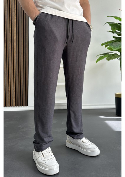 Erkek Rahat Kalıp Yazlık Pantolon Füme EDW269