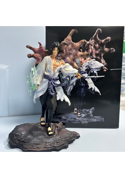 Naruto Gk Demir Perde Sasuke Heykeli Modeli 30CM (Yurt Dışından)