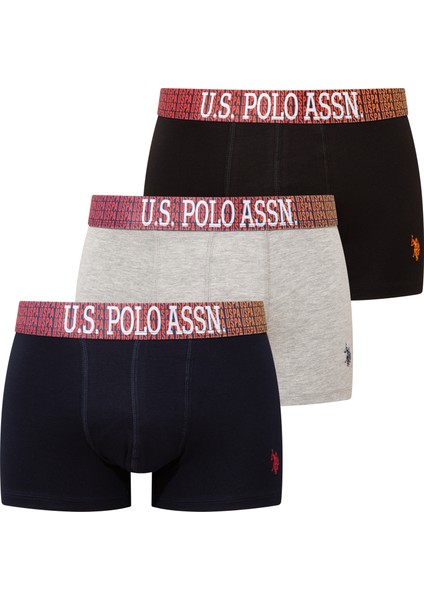 Erkek Siyah - Gri Melanj - Lacivert 3 Lü Boxer