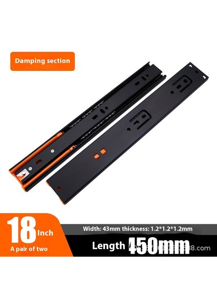 Çekmece Kızakları Dolap Gardırop Çekme Rayı Üç Bölümlü Kalınlaştırılmış Kızak Bilyalı Kılavuz (Yurt Dışından)