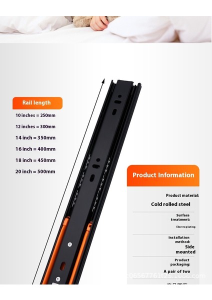 Çekmece Kızakları Dolap Gardırop Çekme Rayı Üç Bölümlü Kalınlaştırılmış Kızak Bilyalı Kılavuz (Yurt Dışından) modelleri