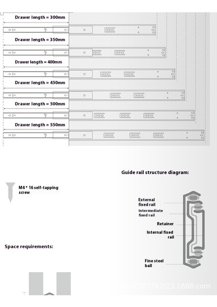 Çekmece Kızakları Dolap Gardırop Çekme Rayı Üç Bölümlü Kalınlaştırılmış Kızak Bilyalı Kılavuz (Yurt Dışından) fırsatları