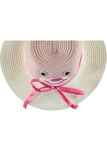 Kız Çocuk Hasır Fötr Plaj Şapka Rattan Model 5/10 Yaş