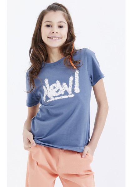 T09KG-75041_01 Kız Garson T-Shirt O Yaka Suprem