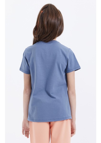 T09KG-75041_01 Kız Garson T-Shirt O Yaka Suprem