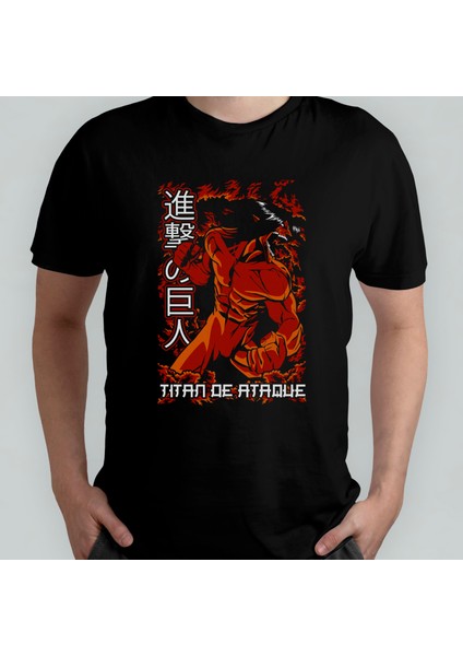 Attack On Titan Eren Jaeger_ %100 Pamuklu Bisiklet Yaka T-Shirt Model 15